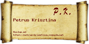 Petrus Krisztina névjegykártya